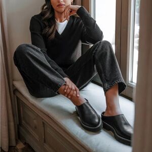 🖤 Jenni Kayne Leather Lug Mules – Black | EU 40 Fits 9.5/10 (NWT) 👡